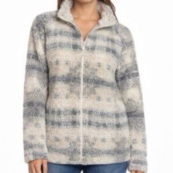 Lucky Brand Jackets & Blazers - NWT Lucky Brand Women's Cream and Gray Fleece Jacket